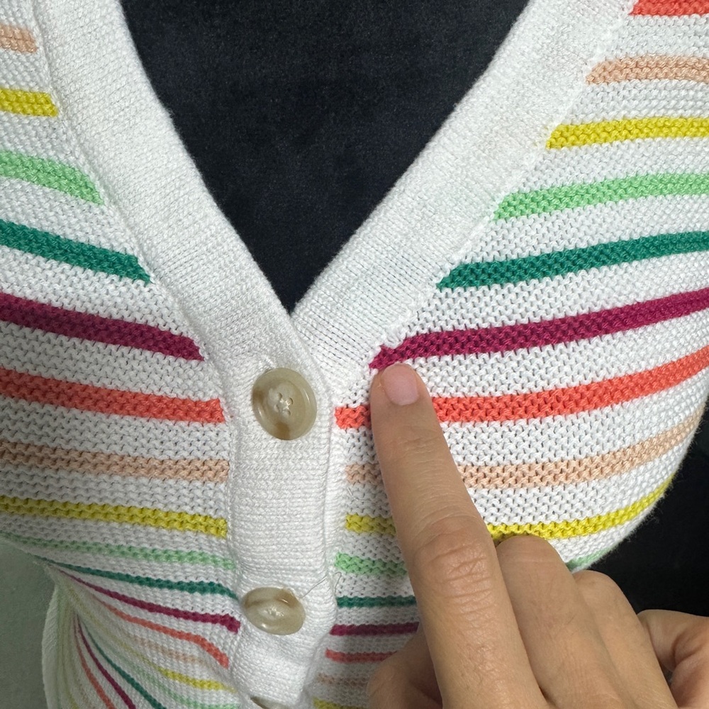 LOFT Green and Yellow Fitted Sleeveless Tank Top - Picture 6 of 9